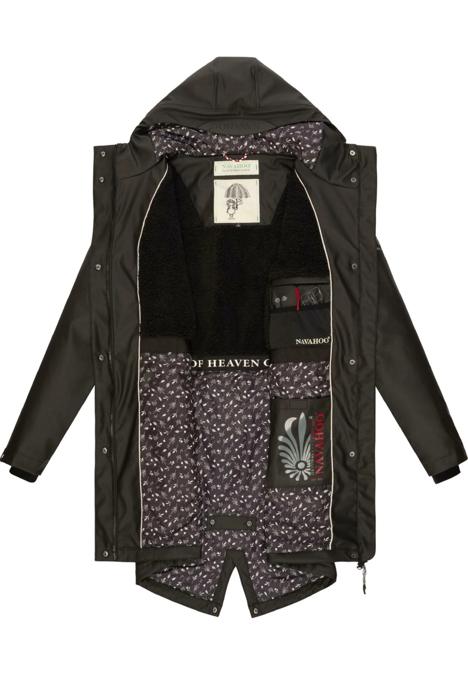 Navahoo Flower Of Ocean - Parka - Black 4 Navahoo Flower Of Ocean - Parka - Black - Afbeelding 4