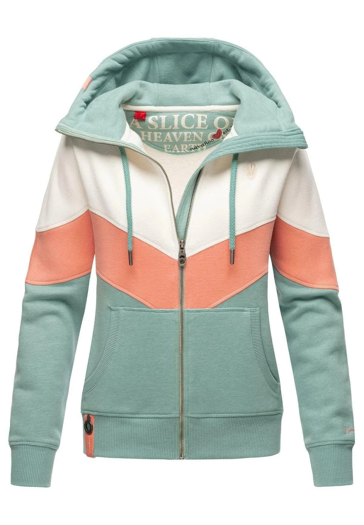 Navahoo Sweater Met Rits - Dusty Mint Melange 4 Navahoo Sweater Met Rits - Dusty Mint Melange - Afbeelding 4