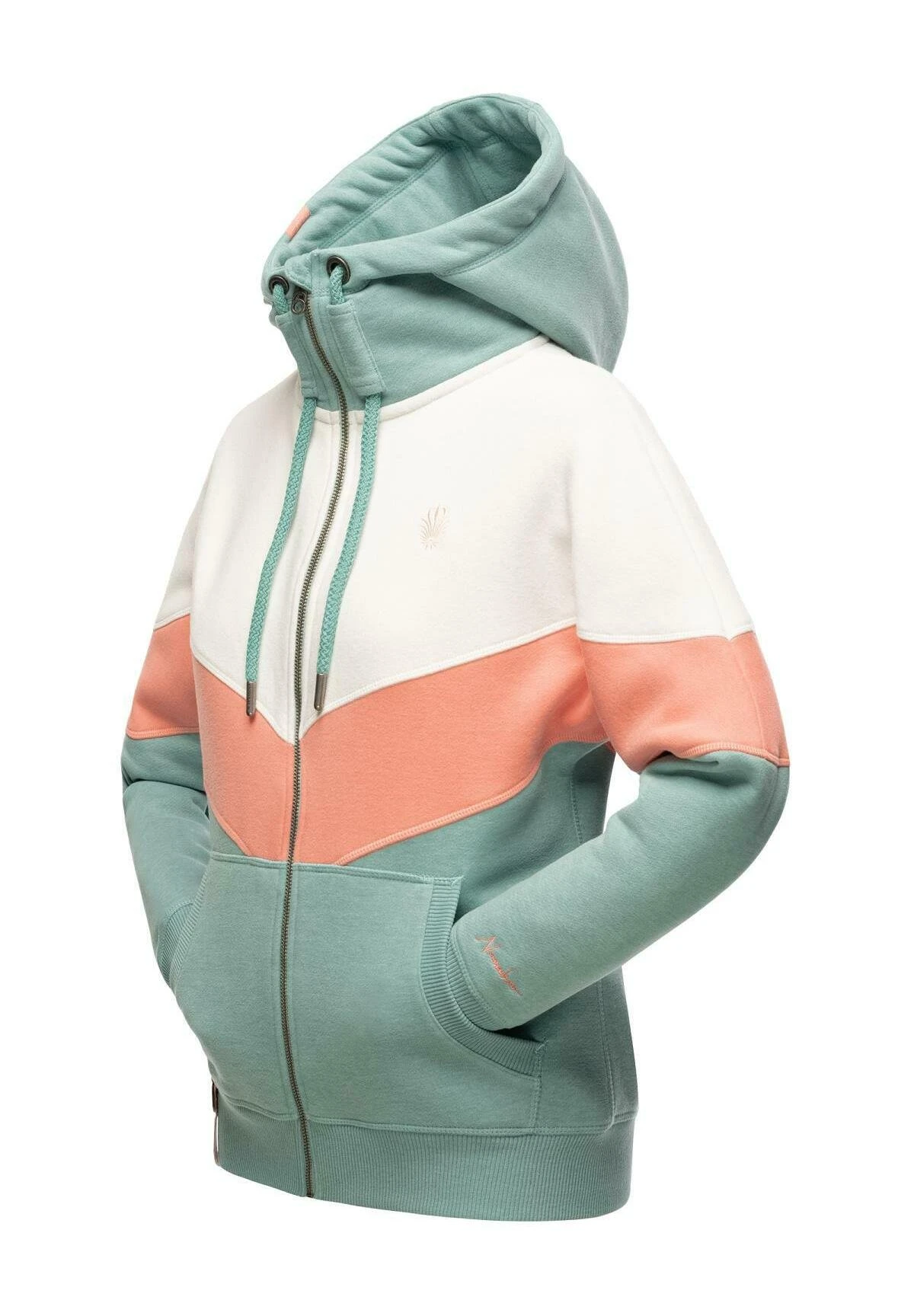 Navahoo Sweater Met Rits - Dusty Mint Melange 5 Navahoo Sweater Met Rits - Dusty Mint Melange - Afbeelding 5