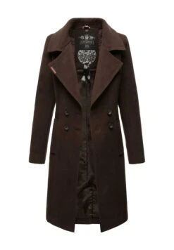 Navahoo Wooly - Halflange Jas - Dark Choco -Navahoo f880a6d5b1824c708a7b83feb3fd9d60